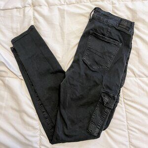 American Eagle NE(X)T Level Stretch Cargo Jeggings | Black | 12 tall